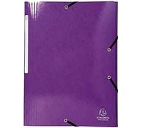 Exacompta - Réf. 55826E - 1 chemise à élastiques Iderama - pochette 3 rabats Maxi Capacity - en carte lustrée pelliculée 425 g/m2 - dim 24 x 32 cm pour format A4 - couleur violet