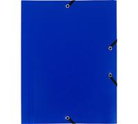 Exacompta - Réf. 55902E - 1 chemise à élastiques économique - pochette 3 rabats - en polypropylène opaque - dimensions 24 x 32 cm pour documents au format A4 - couleur bleu