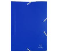 Exacompta - Réf. 55902E - Carton de 30 chemises à élastiques économique - pochettes 3 rabats - en polypropylène opaque - dimensions 24 x 32 cm pour documents au format A4 - couleur bleu