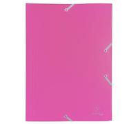 Exacompta 30x Chemise à élastique 3 rabats PP 4/10e Opaque Eco A4 Fuchsia 55920E