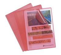 Exacompta – Chemises coin plastique – Polypropylène grainé 12/100e – Rouge – Paquet de 10