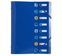 Exacompta - Réf. 56212E - Carton de 10 trieurs Bee Blue - avec élastiques et fenêtres découpées - couverture et intérieur en PP recyclé - 8 compartiments - pour A4 - dim 25 x 32 cm - bleu marine
