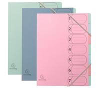 Exacompta Trieur Harmonika Autentik 56239E 7 compartiments A4 avec élastiques Pack 8