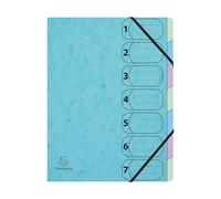 Exacompta 8x Trieur Harmonika avec élastiques 7 compartiments A4 assort. 56560E