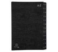 Exacompta 8x Trieur rigide 24 compartiments alphabétiques- 24x34cm Noir 57024E