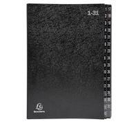 Exacompta 6x Trieur rigide 32 compartiments numériques 24x34cm Noir 57032E