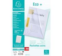 Exacompta - Réf. 57120E - Carton de 1000 pochettes coins - PP légèrement grainé économique - Dimensions 22 x 31 cm - Format à classer A4 - Coloris cristal