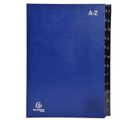 Exacompta 8x Trieur rigide 24 compartiments alphabétiques- 24x34cm Bleu 57222E