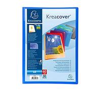 Exacompta - Réf. 5730E - 1 Protège-documents Kreacover Chromaline - 30 pochettes cristal lisse - 60 vues - pour A4 - dim 24 x 32cm - couverture en polypro semi-rigide - 8 couleurs aléatoires