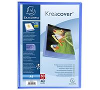 Protége-documents en polypropylène semi rigide Kreacover Chromaline 80vues - A4 - Bleu