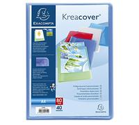 Exacompta - Réf. 5749E - 1 Protège-documents Kreacover Chromaline - 40 pochettes cristal lisse - 80 vues - pour A4 - dim 24 x 32 cm - couverture en polypro semi-rigide - 5 couleurs aléatoires