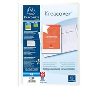 Exacompta 20x Protège-documents en PP rigide Kreacover® 20 vues A4 Blanc 58109E