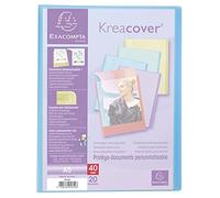 Protège-documents 18x23cm en polypropylène Kreacover Pastel 40 vues - A5 - Couleurs assorties