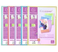 Exacompta 20x Protège-documents en PP Pastel 40 vues A4 Couleurs assorties 5829E