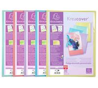 Exacompta 10x Protège-documents en PP Pastel 100 vues A4 assort. 5859E