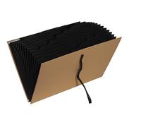 Exacompta Trieur extensible OfficeByMe A4 18 compartiments ruban beige coins métal dorés