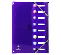 Exacompta - Réf. 58680E - 1 Trieur Iderama PP - dos extensible - avec élastiques et fenêtres découpées - en polypropylène - 8 compartiments - dim 24x32 cm - pour A4 - 4 couleurs aléatoires