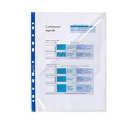 Exacompta - Réf. 5875E - Carton de 100 pochettes perforées PP lisse - Ouverture en coin/côté - Perforation 11 trous - Dimensions 23,5 x 30,5 cm - Format à classer A4 - Coloris cristal