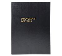 Exacompta - Réf. 591E - 1 classeur juridique noir MOUVEMENTS DE TITRES - livré avec recharge 50 feuilles imprimées "Mouvements des titres"+ 50 feuilles imprimées comptes individuels d'actionnaires