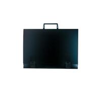 Exacompta - Réf. 59200E - 2 valisettes arts graphiques à poignée - en polypropylène rigide 12/10ème - fermeture par tucks noirs - dim 38 x 53 cm - format à classer 1/2 Raisin - dos 26 mm - noir