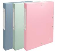 Exacompta - Réf. 59339E - 8 boîtes de classement avec élastiques Autentik - en carte recy 600g/m2 - Dos 4 cm - 25 x 33 cm - pour documents au format A4 - couleurs assorties - livrées montées