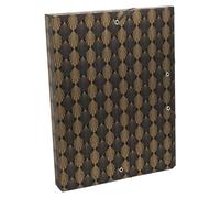 Exacompta - Réf. 59350E - Carton de 8 boîtes de classement Néo Déco avec élastiques noirs et dorés - en carte lustrée 600g/m2 - dos 2,5 cm - dimensions 25 x 33 cm - pour format A4 - couleurs assorties