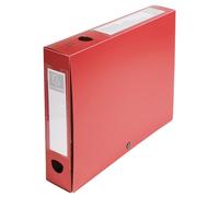 Exacompta - Réf. 59635E - 10 boîtes d'archives à pression en PP opaque - Dos 60 mm - Porte étiquettes sur les 2 faces - Pour format A4 - Dimensions 25 x 33 cm - Couleur rouge - livrée à plat