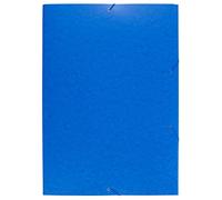 Exacompta 10x Chemise à élastique 3 rabats carte lustrée 600gm2 A2 Bleu 59652E