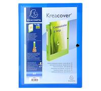 Boite de classement à pression Dos 40mm polypropylène chromaline 7/10e Krea Cover - Bleu