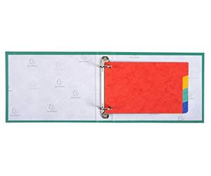 Exacompta - Réf. 604E - Paquet de 10 intercalaires pour fiches bristol en vértiable carte lustrée souple 225g/m2 FSC® avec 4 onglets neutres - 2 anneaux-Format à classer 100x150mm - couleurs assorties