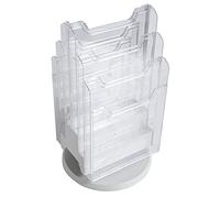 Distributeur de prospectus tourniquet de table 6 Compartiments A4 - Cristal
