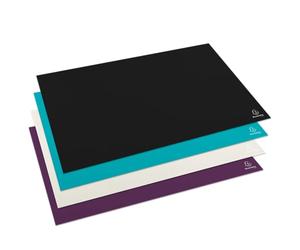 Exacompta - Réf. 60730D - 1 sous-main Titane - en carton rigide recouvert de papier pelliculé mat soft touch - 57,5x37,5 cm - livré à plat - 4 couleurs aléatoires aubergine, coco, noir ou turquoise