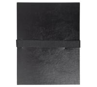 Exacompta - Réf. 621E - Carton de 10 chemises à dos extensible balacron - 1 rabat - fermeture par sangle auto-agrippante/scratch - dimensions 24 x 32 cm - pour documents au format A4 - couleur noir