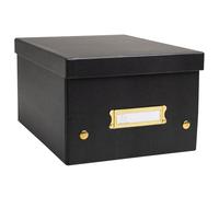 Exacompta - Ref. 62251E - Carton de 5 boîtes de rangement Néo Déco - livrées à plat - faciles à monter grâce aux boutons pression - format A5 - dimensions 20 x 26 x 15 cm - couleur noir