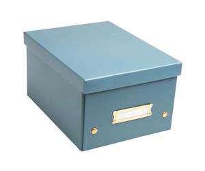 Exacompta - Ref. 62253E - 1 Boîte de rangement Néo Déco - en carton - livrée à plat - facile à monter grâce aux boutons pression - format A5 - dimensions 20 x 26 x 15 cm - couleur bleu canard