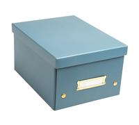 Exacompta - Ref. 62253E - Carton de 5 boîtes de rangement Néo Déco - livrées à plat - faciles à monter grâce aux boutons pression - format A5 - dimensions 20 x 26 x 15 cm - couleur bleu canard