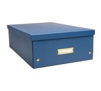 Exacompta - Ref. 62452E - Carton de 5 boîtes de rangement Néo Déco - livrées à plat - faciles à monter grâce aux boutons pression - format A3 - dimensions 33 x 50 x 18 cm - couleur bleu