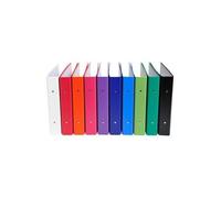Exacompta - Réf. 650E - Carton de 20 classeurs PP rigide - 2 anneaux - Dos 4 cm - Dimensions extérieures : 23 x 21,5 cm - Format à classer écolier 22 x17 cm - Couleurs assorties