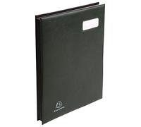 Exacompta - Réf. 654799E - 1 parapheur Fixapage - couverture en PVC expansé - système fixapage - 24 compartiments en carte rose avec 2 perforations - dim 24x32 cm - couleur vert foncé