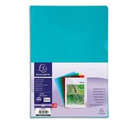 Sachet de 10 pochettes coin PVC lisse haute résistance 13/100e - A4 - Couleurs assorties