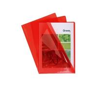 Exacompta - Réf. 660575E - Carton de 100 pochettes coin lisse PVC semi rigide 13/100ème - Format A4 avec encoche pour facilité l'ouverture - Coloris rouge