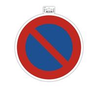 Panneau PVC adhésif antidérapant Interdiction de stationner 30 cm - Rouge