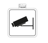 Exacompta - Réf. 67032E - 1 panneau autocollant VIDÉO SURVEILLANCE - En PVC traité anti-dérapant et résistant aux UV - Dimensions du panneau : 20 x 20 cm - Coloris noir et blanc