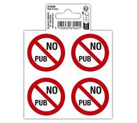 Exacompta - Réf. 67042E - 1 pictogramme adhésif No pub (x4 sur une planche) pour boîte aux lettres Pas de pub - Stop pub - En vinyle PVC traité - Dimensions : 10 x 10 cm