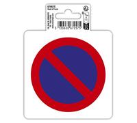Exacompta - Réf. 67057E - 1 pictogramme adhésif rond DÉFENSE DE STATIONNER - En vinyle PVC traité anti-dérapant - Finition brillante - Diamètre : 10 cm - Coloris : rouge