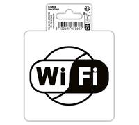 Exacompta - Réf. 67060E - 1 pictogramme adhésif WIFI - Signal d'information idéal pour les magasins, locaux, établissements accueillant du public - En vinyle PVC traité - Dimensions : 10 x 10 cm
