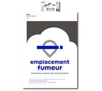 Exacompta - Réf. 67081E - 1 panneau adhésif Emplacement fumeur - En PVC traité anti-dérapant 15 x 21 cm - Format A5 - Conforme Décret 2025-582 - Espace fumeur