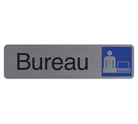 Exacompta Plaque de signalisation 'Bureau' adhésive aspect aluminium brossé 16,5 x 4,4 cm