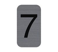 Plaque adhésive imitation Aluminium Chiffre 7 2,5x4,4 cm - Gris