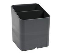 Exacompta - Réf. 67707D - carton de 10 Pots à crayons PEN-CUBE Office - Avec 2 compartiments de taille et de hauteur différentes - Dimensions 7,4x7,4x9,3 cm - Couleur gris souris